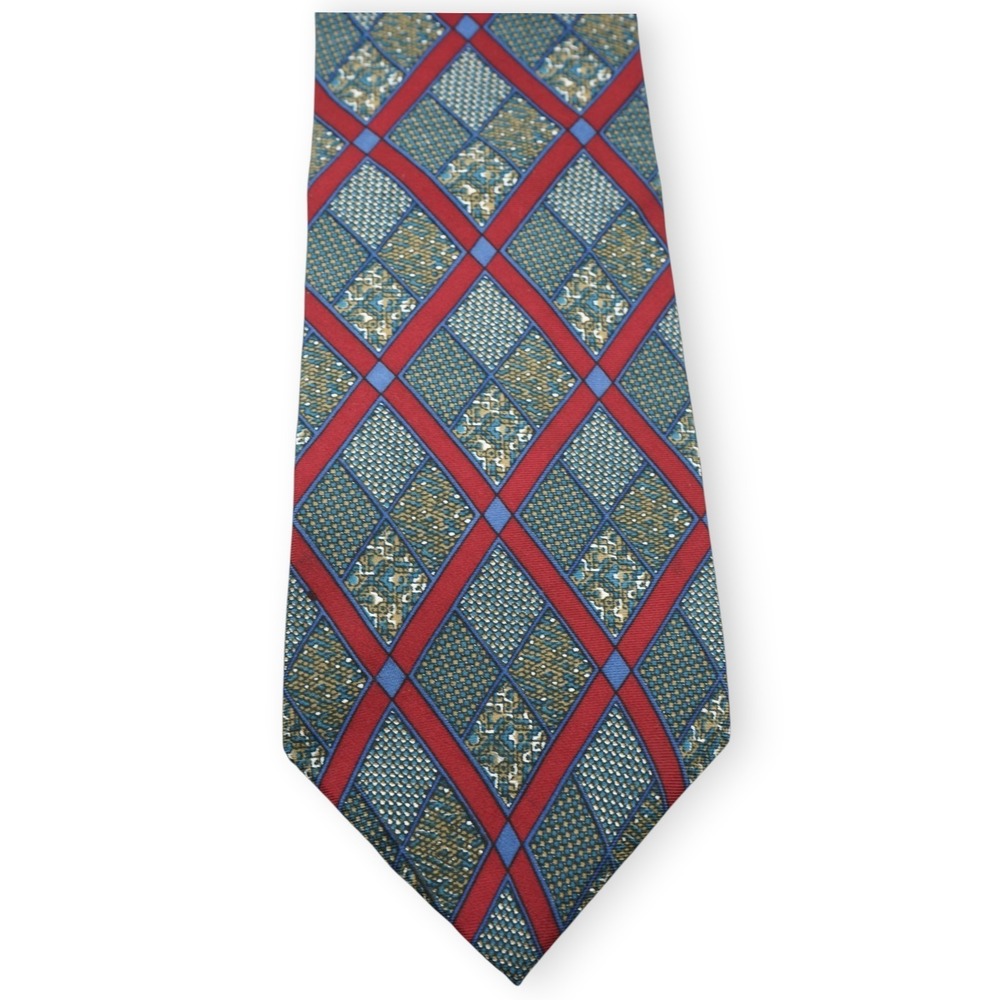 OSCAR De La RENTA Men's Silk Tie Geometric Pattern Made in USA 57"
